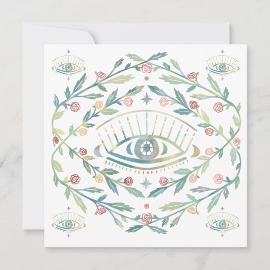 Mystic Eye Rose Reben Magische Boho Blank Card (Vorderseite)