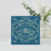 Mystic Eye Rose Reben Magische Boho Square Karte (Stehend Vorderseite)