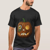 Mystic Eyeball & Skeleton Hands Jack-O-Lantern T-Shirt (Vorderseite)