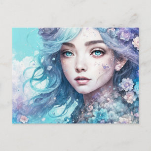 Mystic Fairy in Flower Crown Postkarte