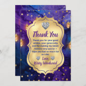 Mystic Fantasy Night Lanterns & Bokeh Sweet 16 Dankeskarte (Vorne/Hinten)