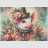 Mystic Fantasy Steampunk Pig Decoupage Seidenpapier (Vorderseite)