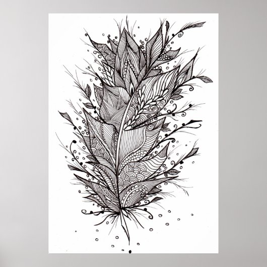 Mystic Feather Lineart Poster (Vorne)