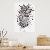 Mystic Feather Lineart Poster (Küche)