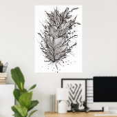 Mystic Feather Lineart Poster (Heimbüro)