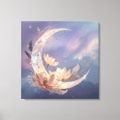 Mystic Feather Moon Boho Wall Art | Spiritual Leinwanddruck (Vorderseite)
