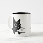 Mystic Feline Gaze Zweifarbige Tasse (Vorderseite Links)