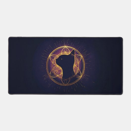 Mystic Feline Within the Sacred Circle Schreibtischunterlage (Vorderseite)