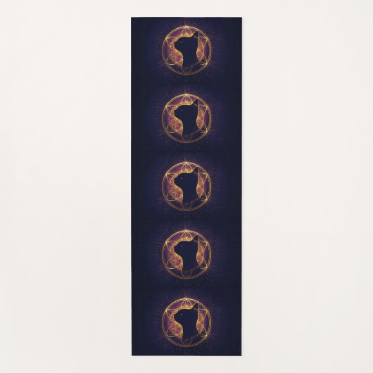 Mystic Feline Within the Sacred Circle Yogamatte (Vorderseite)