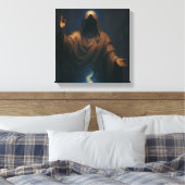 Mystic Flame Hooded Figure Art Print Leinwanddruck (Insitu (Schlafzimmer))