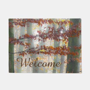 Mystic Foggy Forest in Autum, Personalisiert Willk Fußmatte