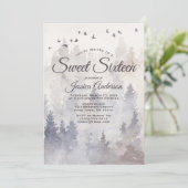 Mystic Forest 16 . Geburtstag Einladung (Stehend Vorderseite)