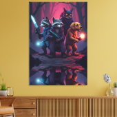 Mystic Forest Animal Warrior Art Leinwanddruck (Insitu (Wohnzimmer))