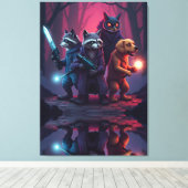 Mystic Forest Animal Warrior Art Leinwanddruck (Insitu (Holzboden))