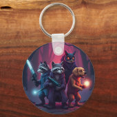 Mystic Forest Animal Warrior Art Schlüsselanhänger (Vorderseite)