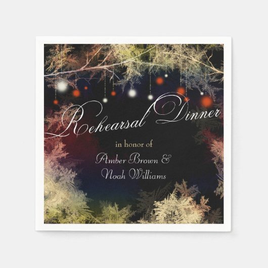 Mystic Forest Boho Hochzeit Probe Dinner Serviette (Vorderseite)