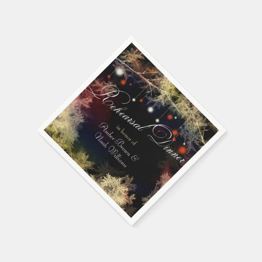 Mystic Forest Boho Hochzeit Probe Dinner Serviette (Ecke)