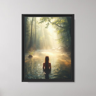 Mystic Forest Lake Wall Art Canvas Print Leinwanddruck