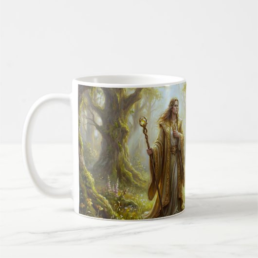 Mystic Forest Mage Fantasy Kaffeetasse (Links)