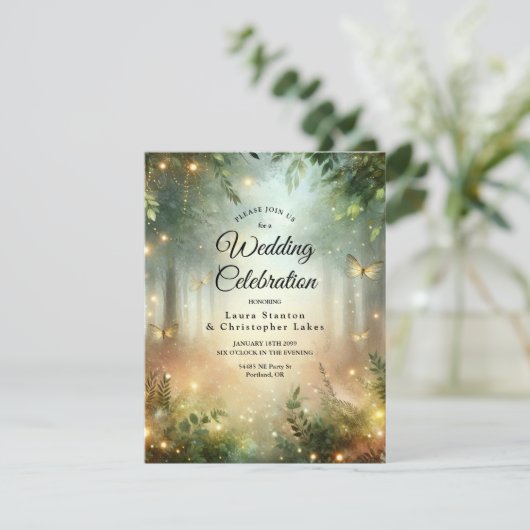 Mystic Forest Meadow Magic Einladung (Stehend Vorderseite)