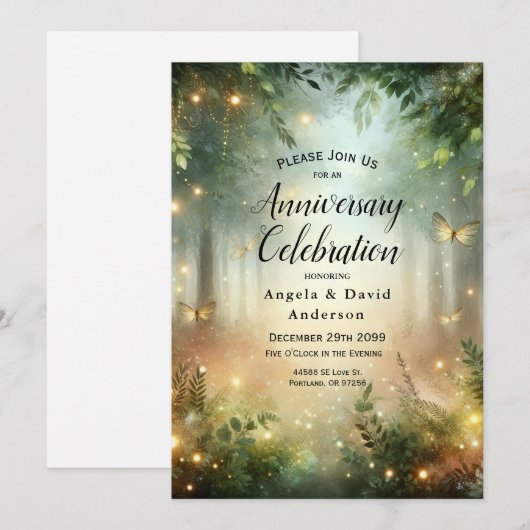 Mystic Forest Meadow Magic Einladung (Vorne/Hinten)