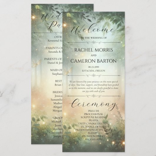 Mystic Forest Meadow Magic Wedding Program (Vorne/Hinten)