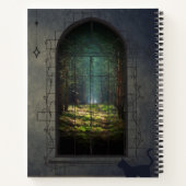 Mystic Forest Portal mit Cat - Fantasy Window Notizblock (Rückseite)