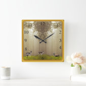 Mystic Forest Quadratische Wanduhr (Zuhause)