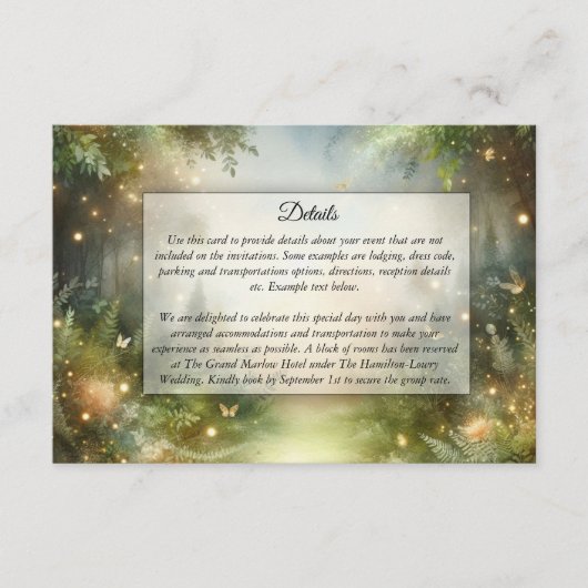 Mystic Forrest Meadow Magic Begleitkarte (Vorderseite)