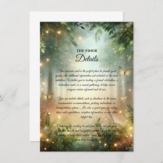 Mystic Forrest Meadow Magic Einladung (Vorne/Hinten)