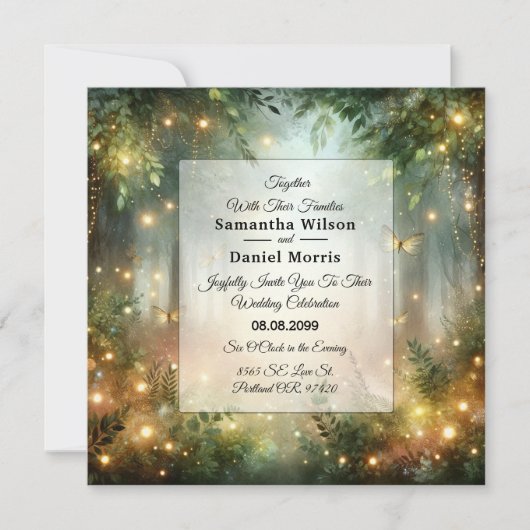 Mystic Forrest Meadow Magic Einladung (Vorderseite)