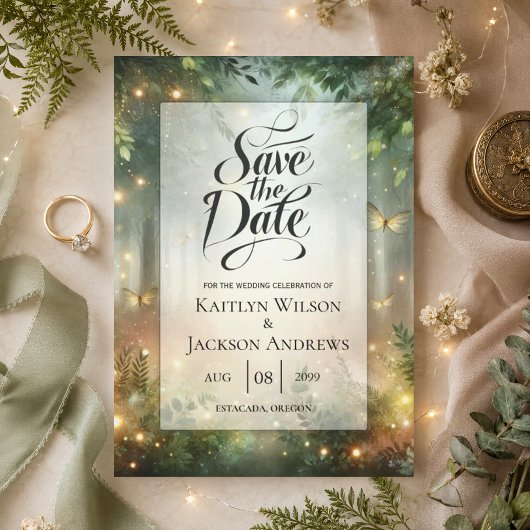 Mystic Forrest Meadow Magic Save The Date