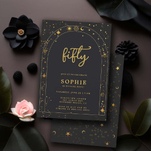 Mystic Fortune Astrology Boho Arch 50. Geburtstag Einladung