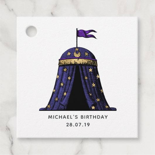 Mystic Fortune Teller Circus Party Geschenkanhänger (Vorderseite)