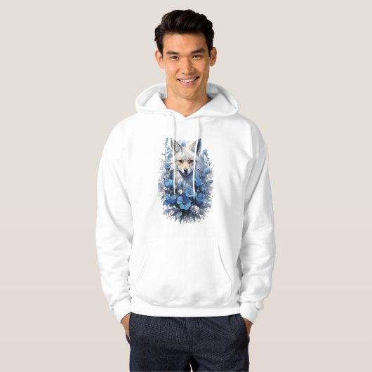 Mystic Fox in Blue Bloom Hoodie (Vorne ganz)