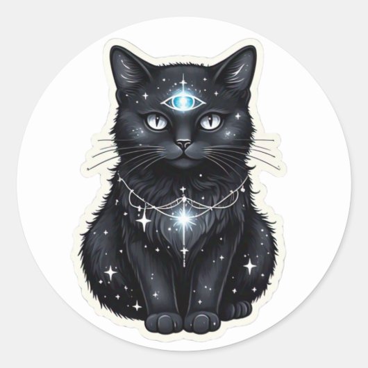 Mystic Galaxy Cat Aufkleber (Vorderseite)