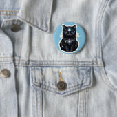 Mystic Galaxy Cat Button – Cosmic Third Eye Space (Beispiel)