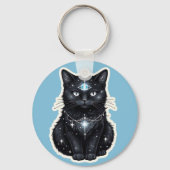 Mystic Galaxy Cat Keychain Schlüsselanhänger (Vorderseite)
