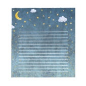 Mystic Galaxy Moon and Stars Night Time Notebook Notizblock (Vorderseite)