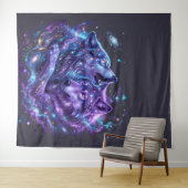 Mystic Galaxy Wolf Art-Space Wolf Wandbehang Wandteppich (Beispiel (Horizontal))