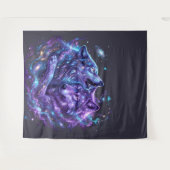 Mystic Galaxy Wolf Art-Space Wolf Wandbehang Wandteppich (Vorderseite (Horizontal))