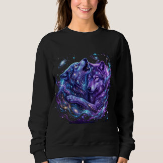 Mystic Galaxy Wolf Hoodie – Blaues Cosmic Wolf Art