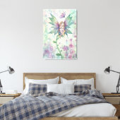 Mystic Garden Blume Fairy Wrapped Canvas Print Leinwanddruck (Insitu (Schlafzimmer))