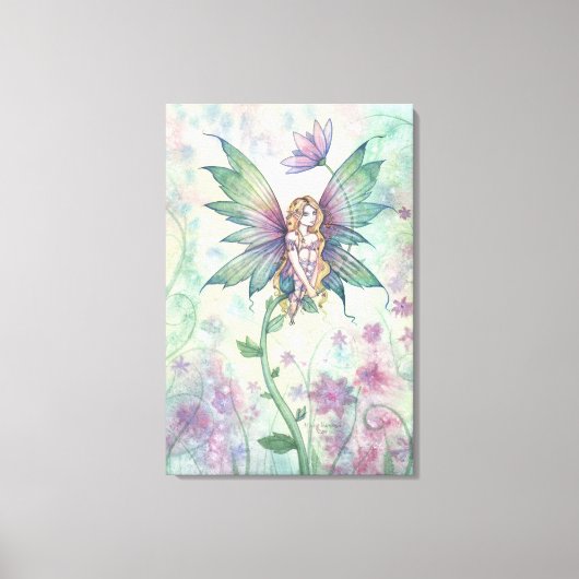 Mystic Garden Blume Fairy Wrapped Canvas Print Leinwanddruck (Vorderseite)