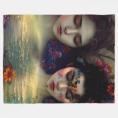 Mystic Garden: Blumenträume Fleecedecke (Vorderseite (Horizontal))