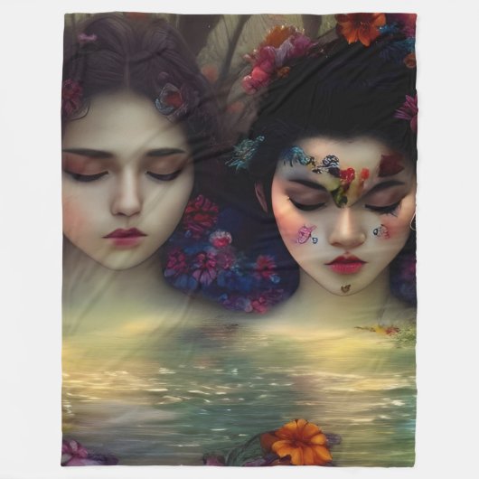 Mystic Garden: Blumenträume Fleecedecke (Vorderseite)