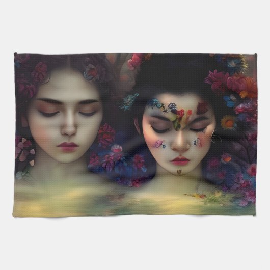 Mystic Garden: Blumenträume Geschirrtuch (Horizontal)