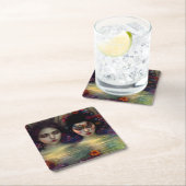 Mystic Garden: Blumenträume Rechteckiger Pappuntersetzer (Vor Ort)