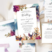 Mystic Garden - Lila, Aquamarine, blaue und golden Einladung