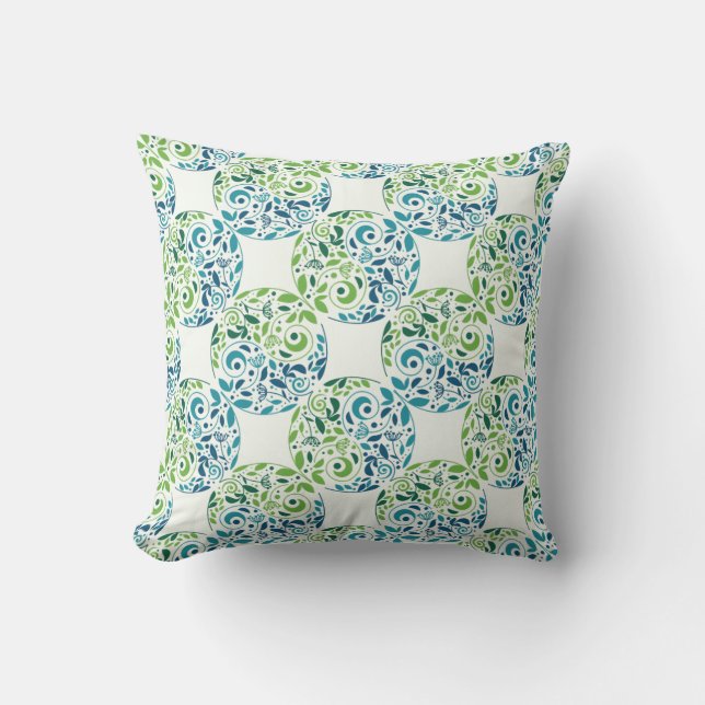 Mystic Garden Pattern Throw Pillow Kissen (Vorderseite)